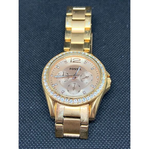 Fossil ES2811 Men's Watch Rose Gold Plated 38mm Case Quartz Analog Ladies O892 - Picture 6 of 8